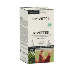 Biovetol Pipettes Insectifuges Basse-Cour Bio – 12 Pipettes