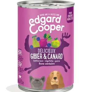 Boîte « Délicieux gibier & canard » sans céréales (400 g) – Edgard & Cooper J’ai plus de croquettes