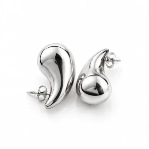 Boucles d’Oreilles Goutte Chunky Argentées Grandes