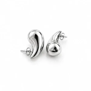 Boucles d’Oreilles Goutte Chunky Argentées Petites