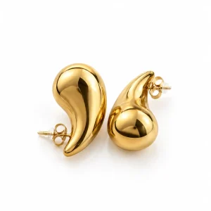Boucles d’Oreilles Goutte Chunky Dorées Grandes