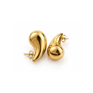 Boucles d’Oreilles Goutte Chunky Dorées Moyennes