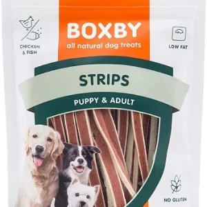 Boxby Strips au poulet et poisson pour chien