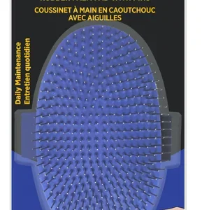 Brosse de toilettage à aiguilles pour paume de main en caoutchouc