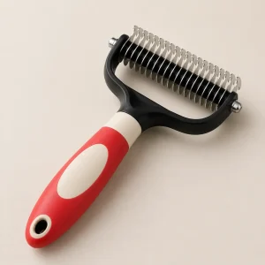Brosse pour chien poil long Rouge