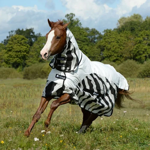 Bucas Buzz-Off Rain Zebra Full Neck