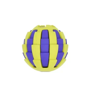 BüD’z – Astro avec Cachette à Gâteries 6.4 cm – Jouet Interactif en Caoutchouc pour Chiens, Jaune