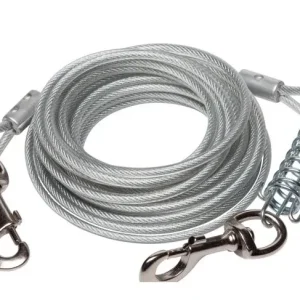 Bud’Z – Câble d’Attache avec Ressort 20′ – Jusqu’à 160lbs – Chien