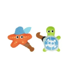 Bud’Z – Jouet – Avec Herbe à Chat – Duo – Pirate Étoilé et Tortue – 8cm – Chat