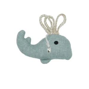 BüD’z – Jouet Baleine en Tissu Recyclé et Herbe à Chat, 10 cm