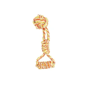 BüD’z – Jouet de Corde Pomme De Touline avec Poignée pour Chiens, 34 cm, Orange & Jaune