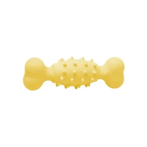 BüD’z – Jouet Os Jaune en Mousse de Caoutchouc pour Chiens, 11.5 cm