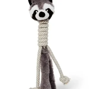 BüD’z – Jouet Râton Laveur à Long Cou en Peluche avec Corde pour Chiens, 38 cm