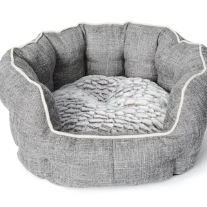 BUD’Z Lit Rond à Rebords Élevés De Luxe Gris M