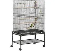 Cage à oiseaux sur roulettes – étagère, 2 portes, 8 trappes, nombreux accessoires – Comparez les prix et achetez sur