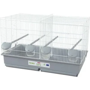 Cage primo 67 blanche et grise D 71.5 x 33.5 x 41 cm pour oiseaux.
