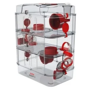Cage Trio rody3. couleur grenadine pour rongeur