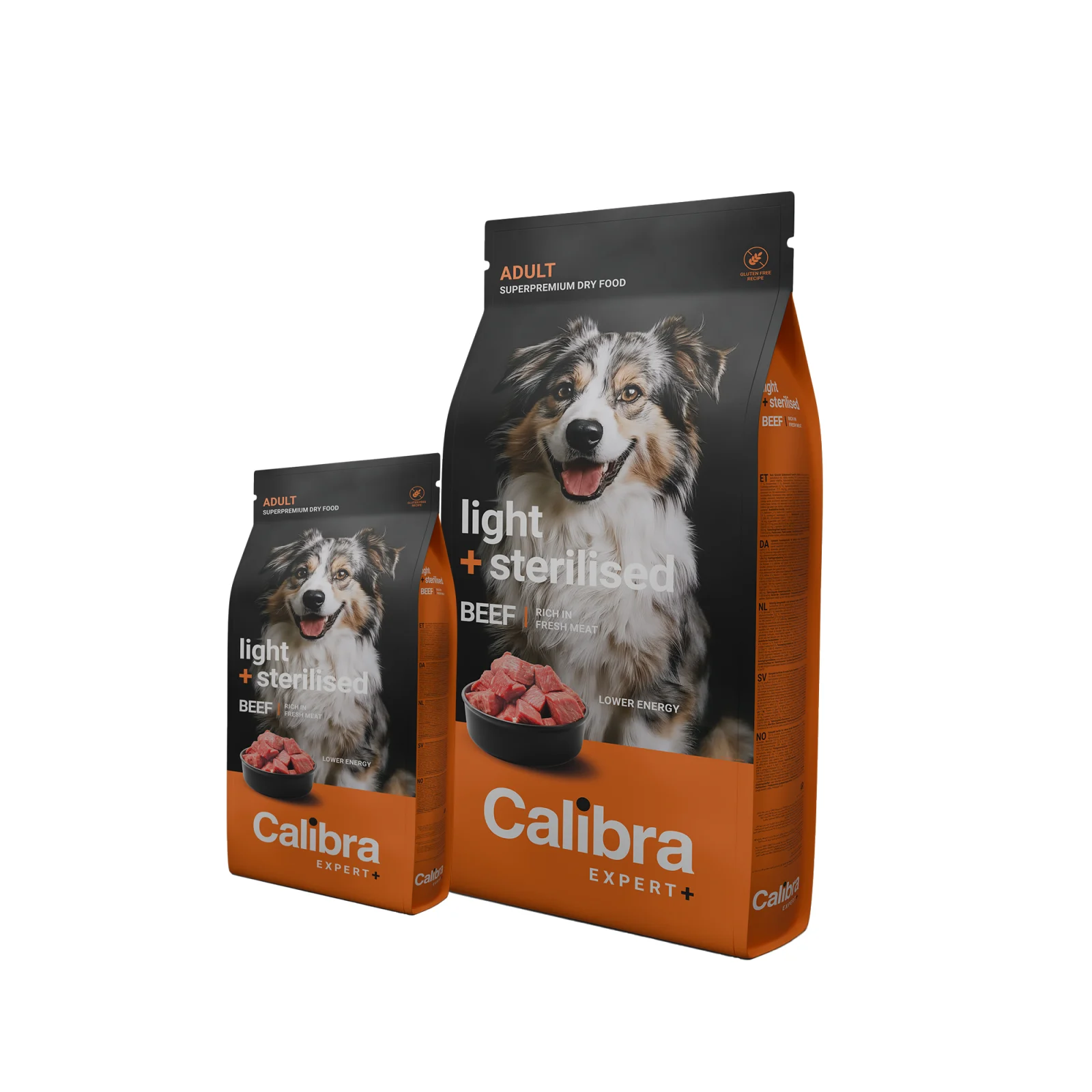 Calibra Dog Expert+ Adult Light & Sterilised Bœuf