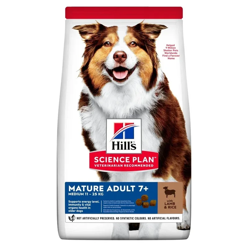 Canine « Mature Adult 7+ » Medium Agneau et Riz (12 kg) – Hill’s Science Plan J’ai plus de croquettes