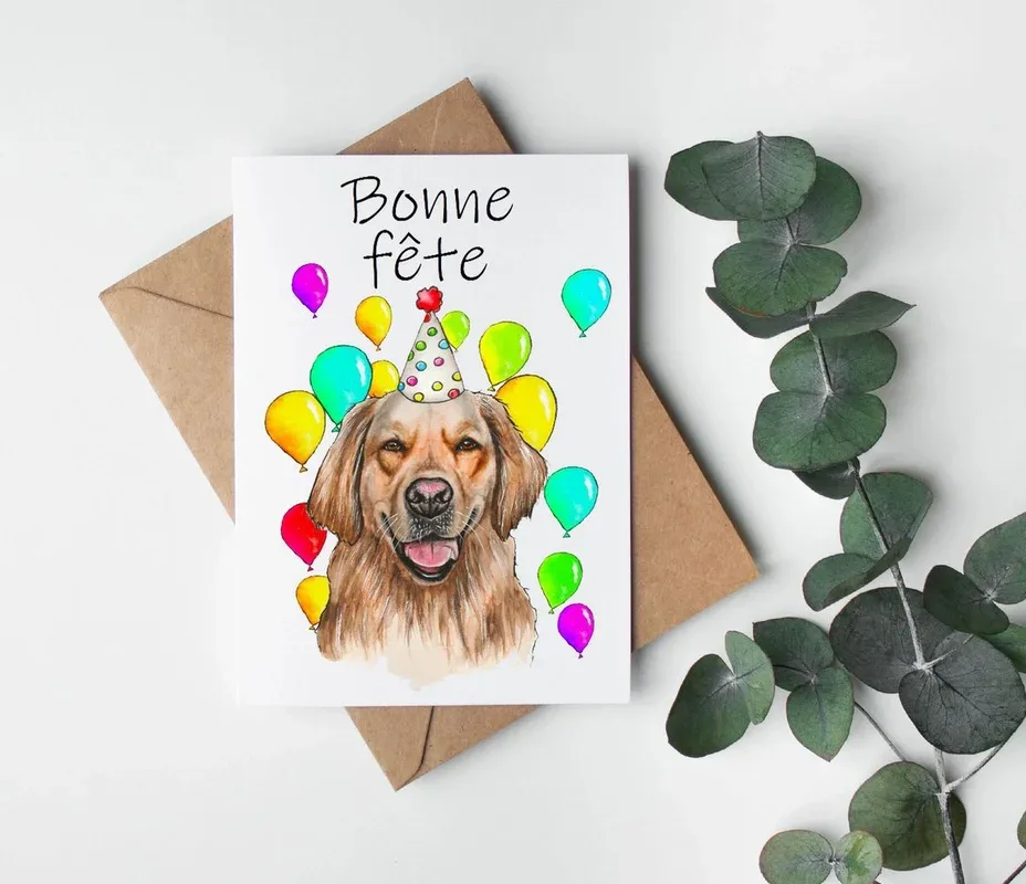 Carte de souhaits Golden Retriever