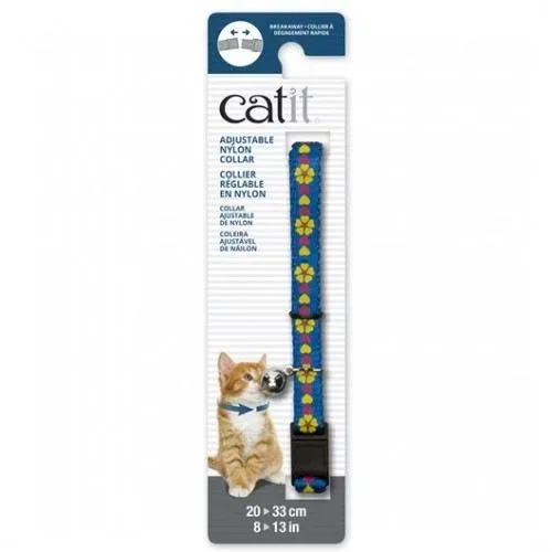 Catit Collier de Rupture Bleu avec des Fleurs – France