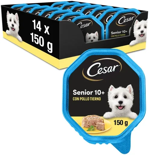 Cesar Nourriture humide pour chiens en pâté avec bain de poulet et de riz – France