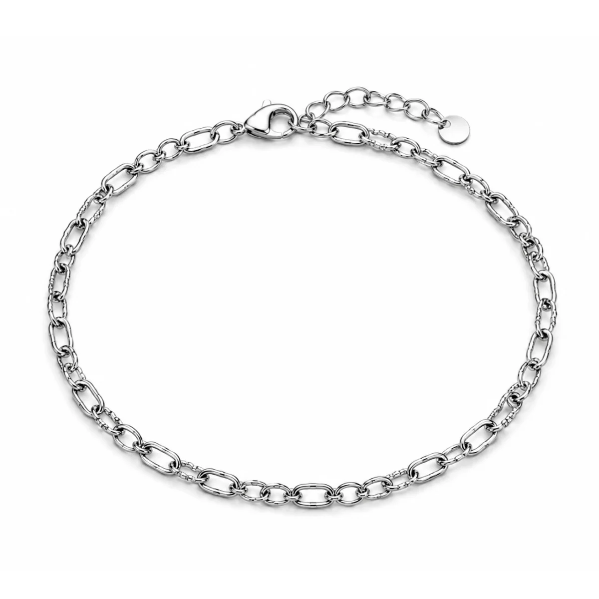 Chaîne maille classique arrondie argentée