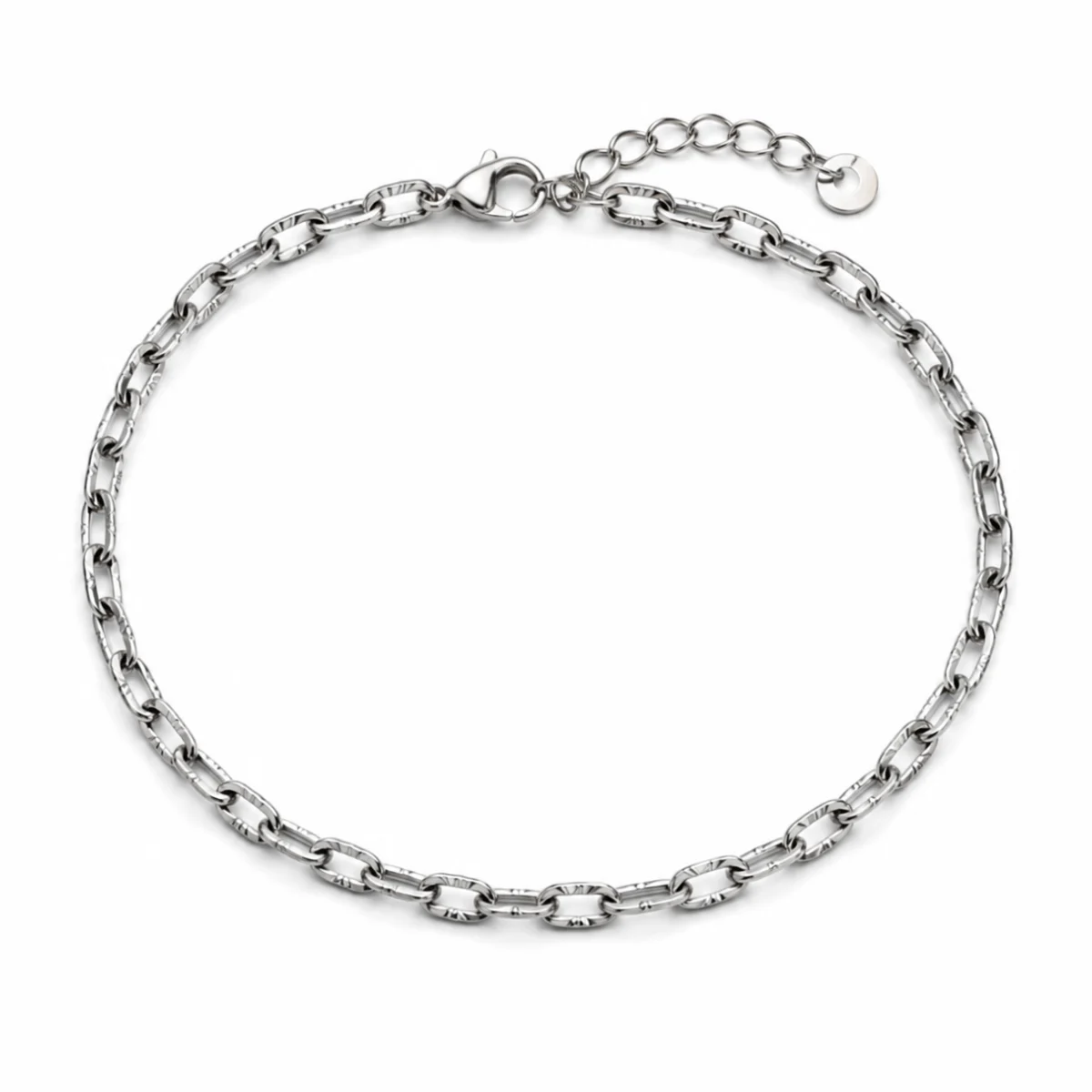 Chaîne Maille Grain De Riz Argentée