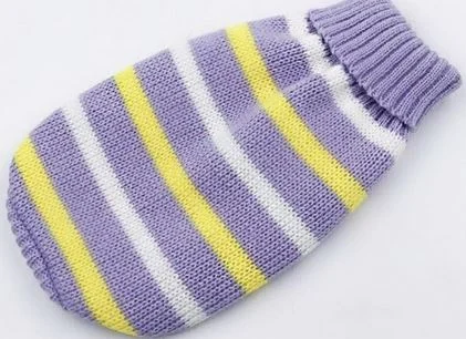Chandail en tricot pour chiens, jaune et mauve