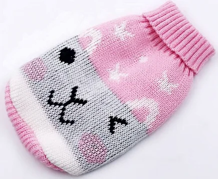 Chandail tricot pour chiens, lapin blanc et rose