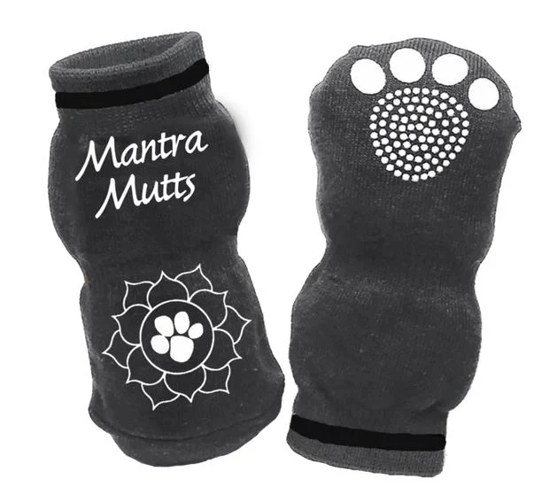 Chaussettes antidérapantes pour chiens, Lotus Muttsoks Muttluks grises