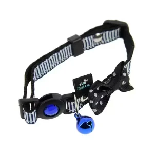 Collier avec nœud à pois chat