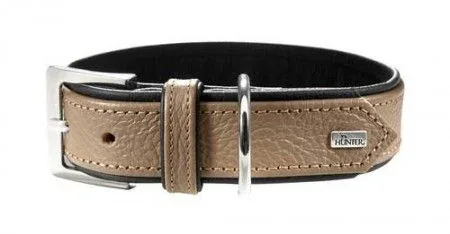 Collier « Capri » en cuir de boeuf nappa – Marron (Taille 50) – Hunter J’ai plus de croquettes