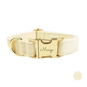 Collier chien personnalisé blanc