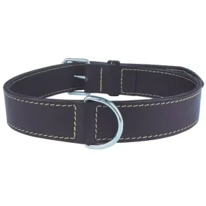 Collier cuir double noir chien