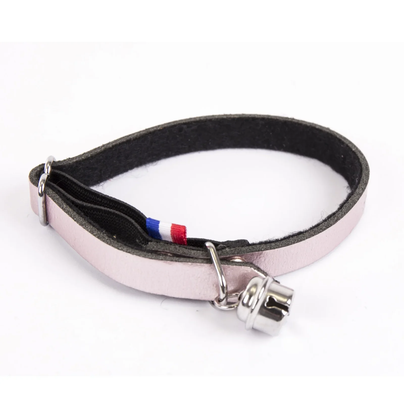 Collier en cuir Dakota rose poudré chat