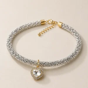 Collier en cuivre et zirconium chihuahua argent