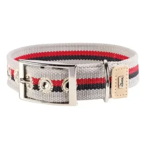 Collier en toile canvas » New Orléans Stripes » gris (Taille 50) – Hunter J’ai plus de croquettes