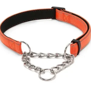 Collier étrangleur chien en nylon orange