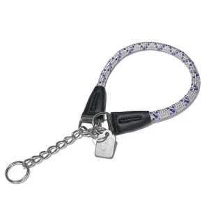 Collier étrangleur chien style corde blanc