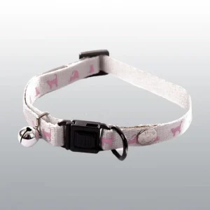 Collier gris et rose clair chat