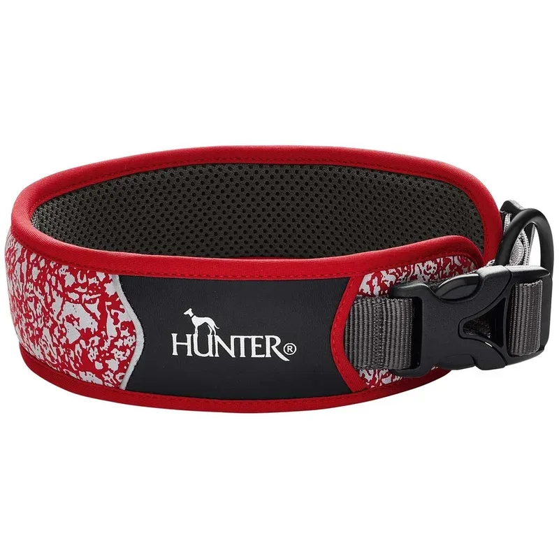 Collier nylon réfléchissant rouge – Divo Reflect (M) – Hunter J’ai plus de croquettes