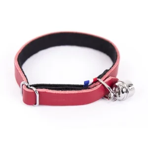 Collier pour chat en cuir feutrine (Orange) – Martin Sellier J’ai plus de croquettes