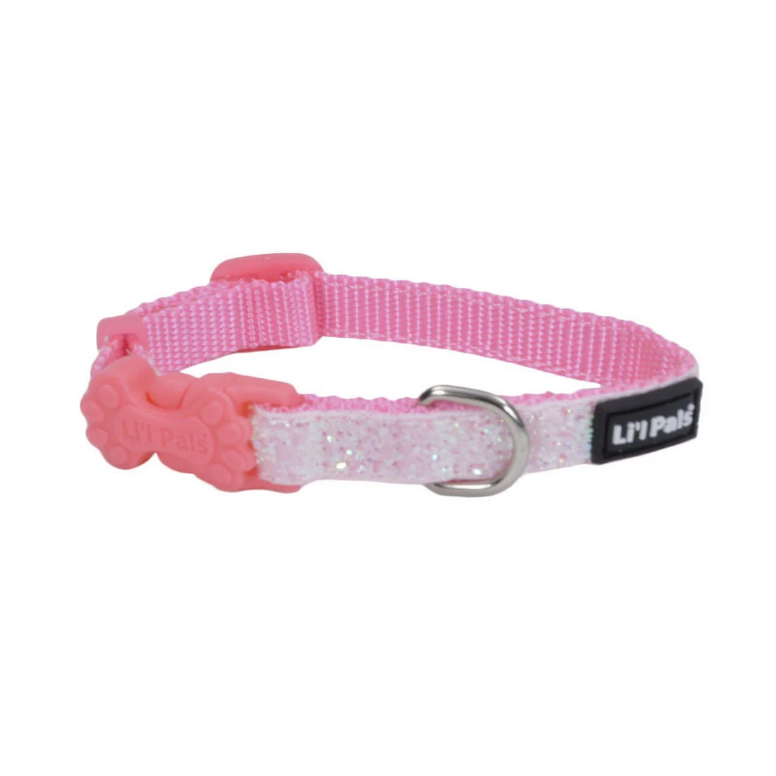 Collier pour chien et chat ajustable, rose brillant Li’L Pals