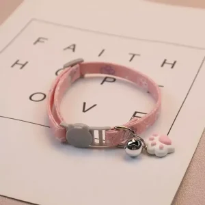 Collier pour chien rose patte