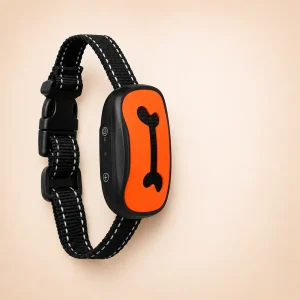 Collier pour petit chien anti-aboiement os orange