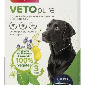 Collier répulsif antiparasitaire réfléchissant grand chien noir – Beaphar J’ai plus de croquettes