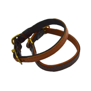Comme Un Roi – Collier Cuir So Chic Caramel / Noir pour Chat – TU