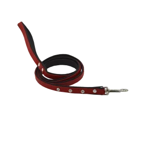 Comme Un Roi – Laisse Cuir et Strass So Trendy Rouge / Noir pour Chien ou Chat – TU