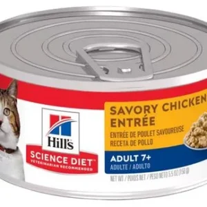 Conserve chat adulte 7+ entrée de poulet, Science Diet Hill’s 5.5 oz